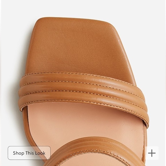 J crew sand castle Evelyn double-strap heels in leather - Picture 2 of 6